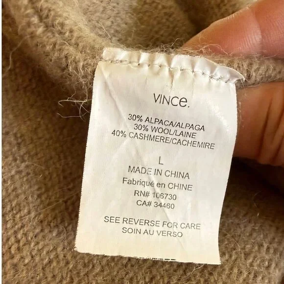 VINCE Cozy Cashmere Blended Hooded Wrap Cardigan - Picture 7 of 8